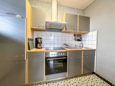 Küche/Küchenzeile in der Unterkunft Strandnahe Ferienwohnung Haus Sonneneck 2