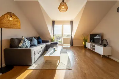 Ein Sitzbereich in der Unterkunft Nordseeglück - modern und ruhig mit Sauna