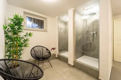 Ein Badezimmer in der Unterkunft Nordseeglück - modern und ruhig mit Sauna