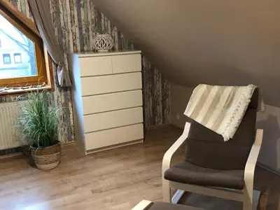 Ein Sitzbereich in der Unterkunft Ferienwohnung Kalle