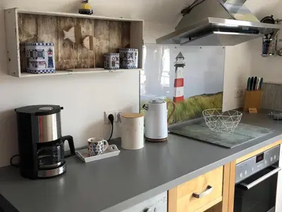 Küche/Küchenzeile in der Unterkunft Ferienwohnung Kalle