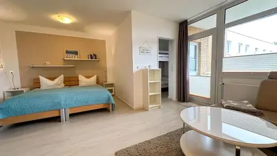 Ein Bett oder Betten in einem Zimmer der Unterkunft Haus Frauenpreis Wohnung 206