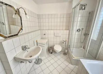 Ein Badezimmer in der Unterkunft Haus Nordseebrandung Wohnung D71