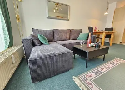 Ein Sitzbereich in der Unterkunft Haus Nordseebrandung Wohnung D71
