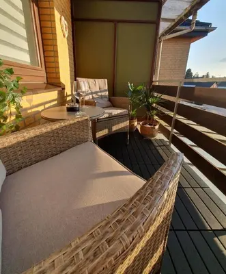 Ein Balkon oder eine Terrasse in der Unterkunft Ferienwohnung in einer idyllischen Lage
