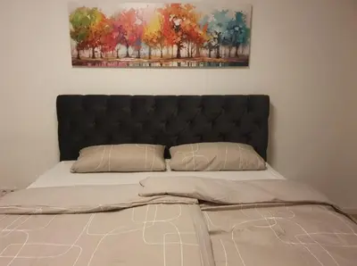 Ein Bett oder Betten in einem Zimmer der Unterkunft Ferienwohnung in einer idyllischen Lage