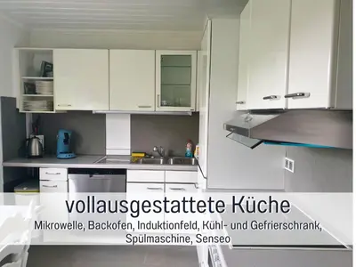 Küche/Küchenzeile in der Unterkunft Ferienhaus Odisheim - Hunde herzlich willkommen - hoher Zaun - Terrasse mit Überdachung - familienfreundlich