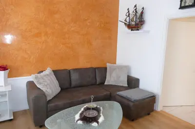 Ein Sitzbereich in der Unterkunft Kapitänshaus Schäfer