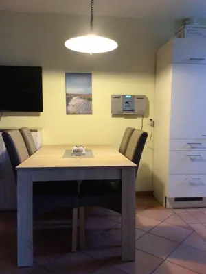 Küche/Küchenzeile in der Unterkunft Ferienwohnung Kuhlmann Wurster Nordseeküste