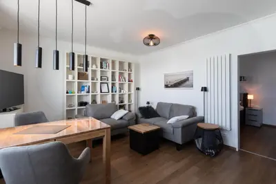 Ein Sitzbereich in der Unterkunft Haus Medemsand, Whg 221