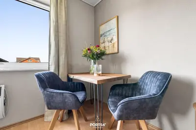 Ein Sitzbereich in der Unterkunft Ferienwohnung Auster Büsum