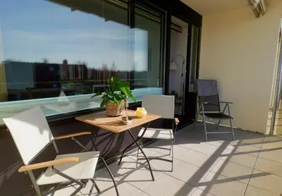 Ein Balkon oder eine Terrasse in der Unterkunft JaS 320