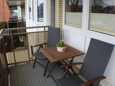 Ein Balkon oder eine Terrasse in der Unterkunft Residenz Meeresbrandung
