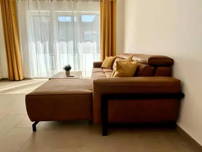 Ein Sitzbereich in der Unterkunft SeaView W03