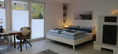 Ein Sitzbereich in der Unterkunft Fewo Seestern
