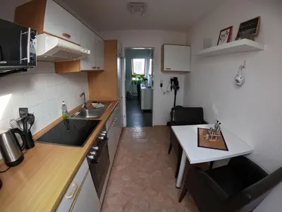 Küche/Küchenzeile in der Unterkunft Ferienwohnung in Brunsbüttel mit E-Bike Verleih