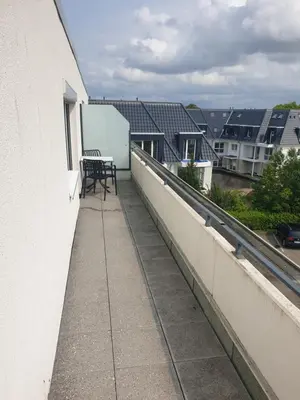 Ein Balkon oder eine Terrasse in der Unterkunft Ferienwohnung Steubenhöft
