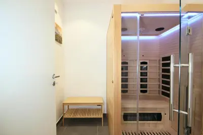 Ein Badezimmer in der Unterkunft Duhner Spitze FEWO44