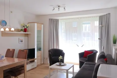Ein Sitzbereich in der Unterkunft Ferienwohnung Cordes