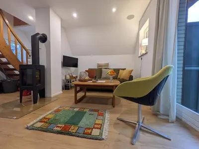Ein Sitzbereich in der Unterkunft Haus am Meer