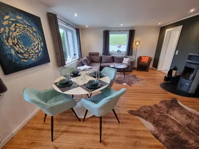 Ein Sitzbereich in der Unterkunft Ferienhaus AKate