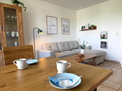 Ein Sitzbereich in der Unterkunft Haus am Waldbad FeWo 2