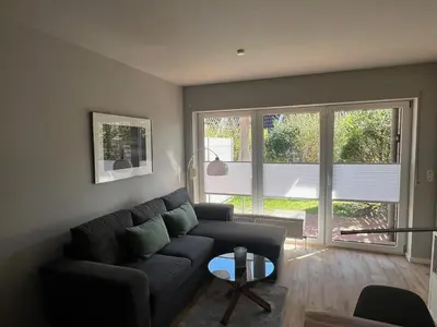 Ein Sitzbereich in der Unterkunft Seeadler, Ferienwohnung 3 inkl. Strandkorb
