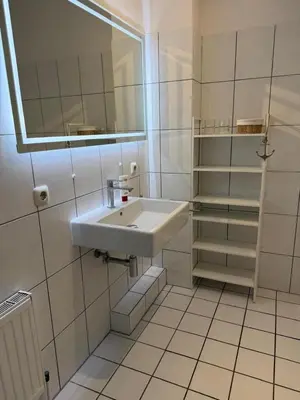 Ein Badezimmer in der Unterkunft Seeadler, Ferienwohnung 3 inkl. Strandkorb