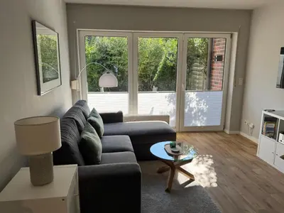Ein Sitzbereich in der Unterkunft Seeadler, Ferienwohnung 3 inkl. Strandkorb