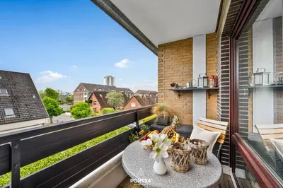Ein Balkon oder eine Terrasse in der Unterkunft Ferienwohnung Bake 21