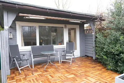 Ein Patio oder anderer Außenbereich in der Unterkunft Haus Kehrwieder Datscha Gartenhaus