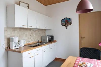 Küche/Küchenzeile in der Unterkunft Haus Kehrwieder Wohnung Südsee