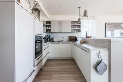 Küche/Küchenzeile in der Unterkunft Haus Deichkieker Apartment 3 1 Strandsegler