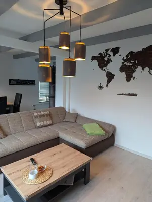 Ein Sitzbereich in der Unterkunft Lütt achtern Diek