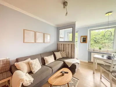 Ein Sitzbereich in der Unterkunft Haus Frauenpreis Wohnung 57