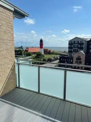 Ein Balkon oder eine Terrasse in der Unterkunft Haus Sturmkieker Apartment Penthouse 1 2