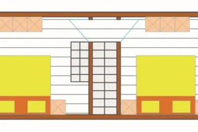Grundriss der Unterkunft 6 Personen Ferienhaus mit 4 Schlafzimmern, Infrarotwaermekabine, mit Blick auf den Weltschiffahrtsweg in Otterndorf
