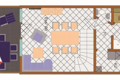 Grundriss der Unterkunft 6 Personen Ferienhaus mit 4 Schlafzimmern auf drei Etagen mit Blick auf den Weltschiffahrtsweg in Otterndorf