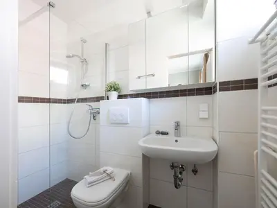 Ein Badezimmer in der Unterkunft Haus an der Lagune
