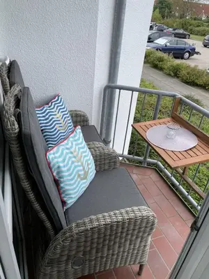 Ein Sitzbereich in der Unterkunft Schöne Ferienwohnung in Duhnen Cuxhaven