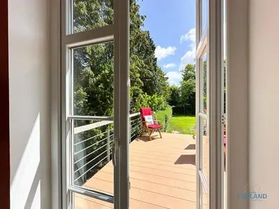 Ein Balkon oder eine Terrasse in der Unterkunft Ferienhaus Kugelbake
