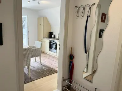Küche/Küchenzeile in der Unterkunft Wohnung Alkersum