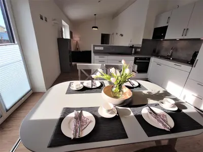 Küche/Küchenzeile in der Unterkunft Whg Lichtzeit