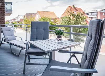 Ein Balkon oder eine Terrasse in der Unterkunft Sturmfock