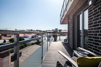 Ein Balkon oder eine Terrasse in der Unterkunft Hauke Segelmacherhuus