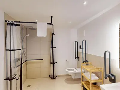 Ein Badezimmer in der Unterkunft Lighthouse Duhner Spitze - W08