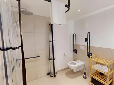 Ein Badezimmer in der Unterkunft Lighthouse Duhner Spitze - W08