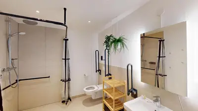 Ein Badezimmer in der Unterkunft Lighthouse Duhner Spitze - W04