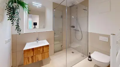 Ein Badezimmer in der Unterkunft Lighthouse Duhner Spitze - W09