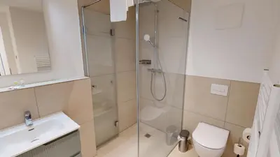 Ein Badezimmer in der Unterkunft Lighthouse Duhner Spitze - W06